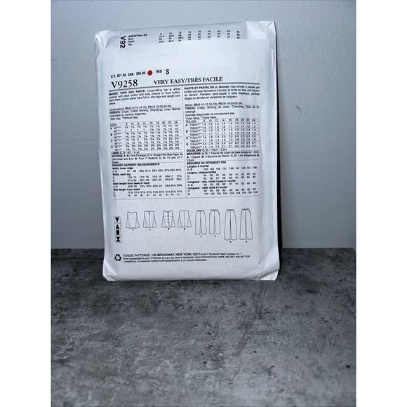 9258 VOGUE Very Easy - Loose TOP & Pullon PANTS - Sz 16/18/20/22/24 - Picture 2 of 3